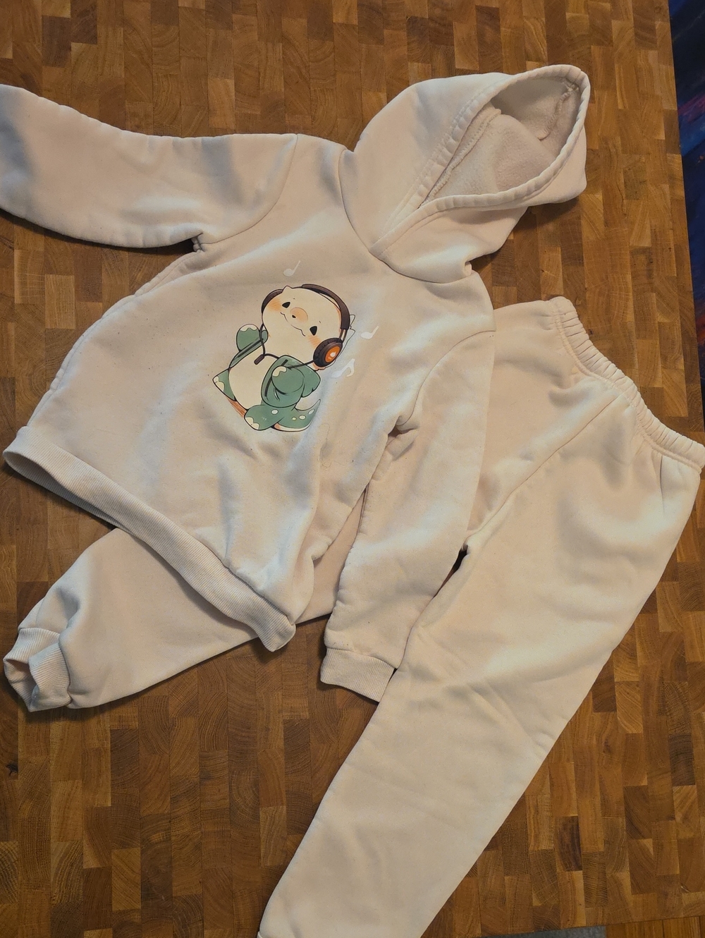 Cream Kids Hoodie & Joggers Set with Penguin Print 5/6